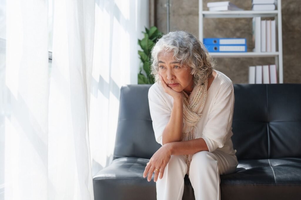 Senior woman feeling stuck